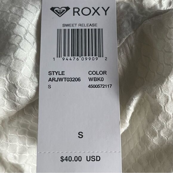 𝅺ROXY Sweet Release Woven Crop Top Style ARJWT03206 Size S in Snow White (WBK0) - Picture 10 of 16